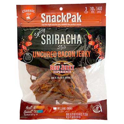 Sriracha Style Classic Uncured Bacon Jerky